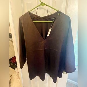 Banana Republic Satin Brown “Cape Like” Top